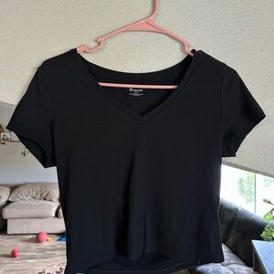 Wild Fable Black V-Neck Crop Top